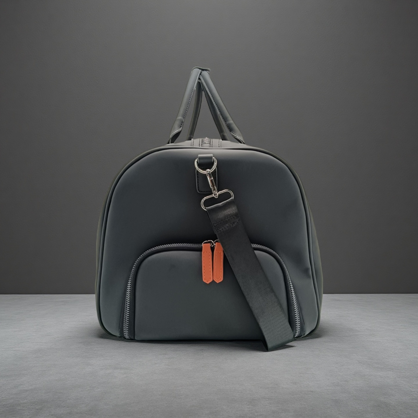recycled leather weekender bag 